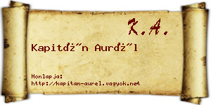 Kapitán Aurél névjegykártya